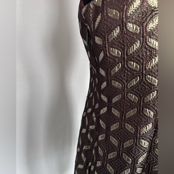 Michael Kors Gold Metallic Sheath Cocktail Dress EUC - Picture 4 of 8